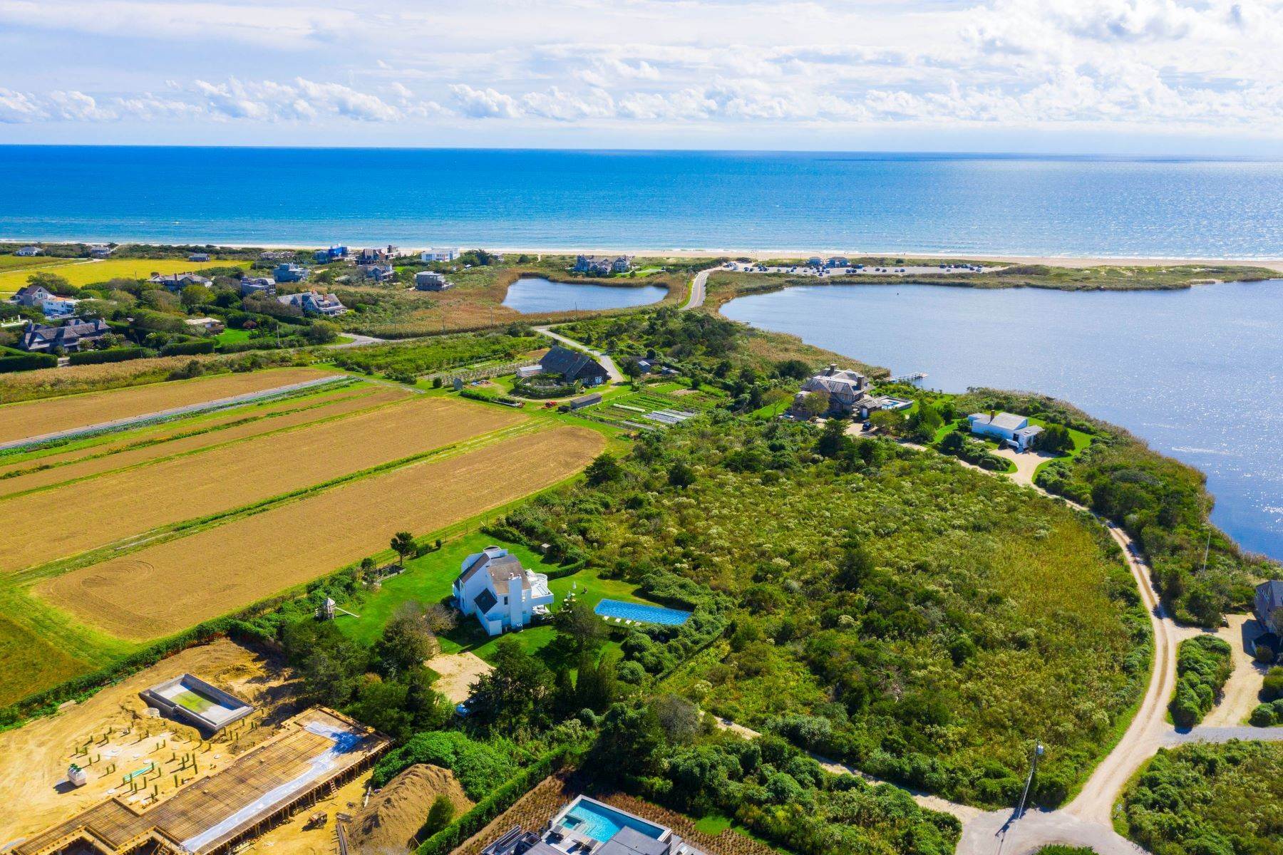 Single Family Homes for Sale at Beach house with panoramic water views 149 Seascape Lane Sagaponack, New York 11962 United States