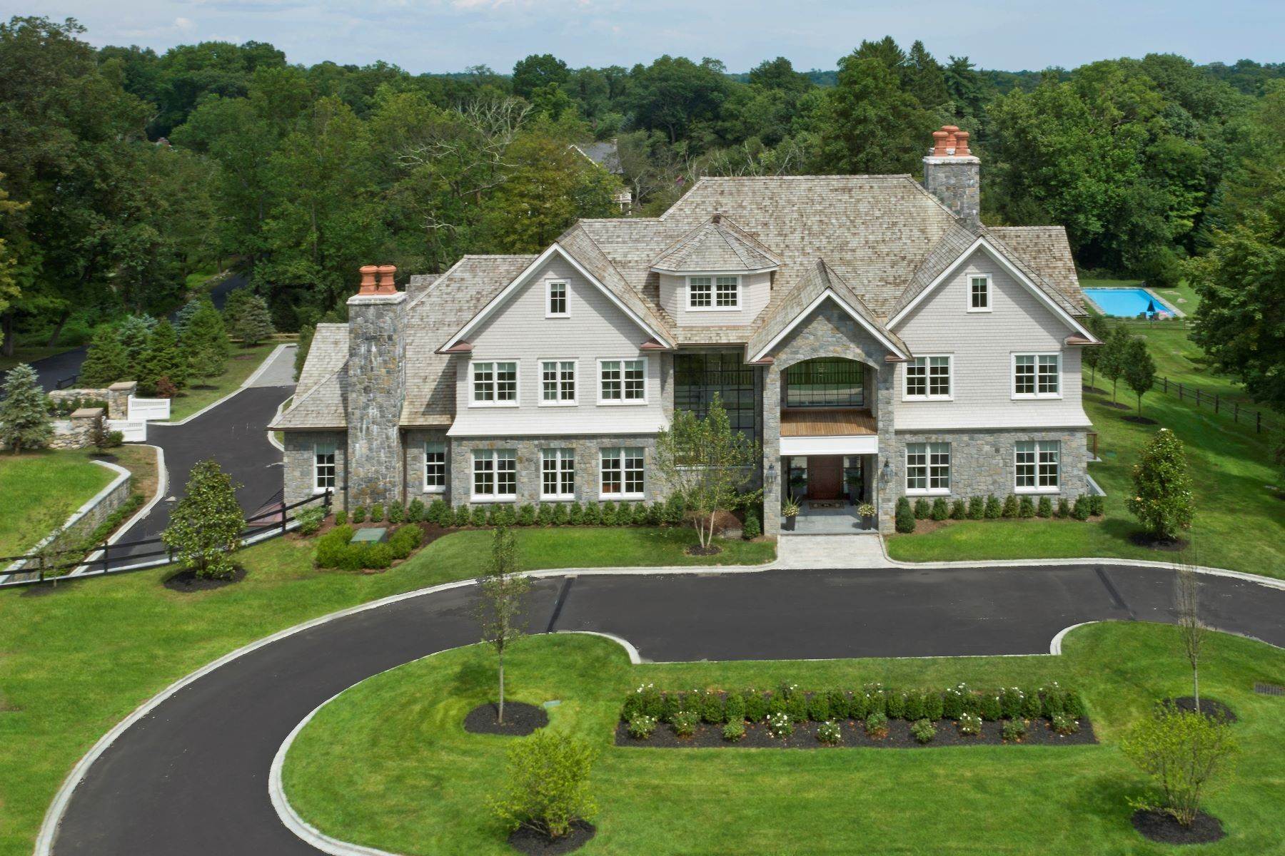 Single Family Homes for Sale at Spectacular New Construction with Pool 570 North Street Greenwich, Connecticut 06830 United States
